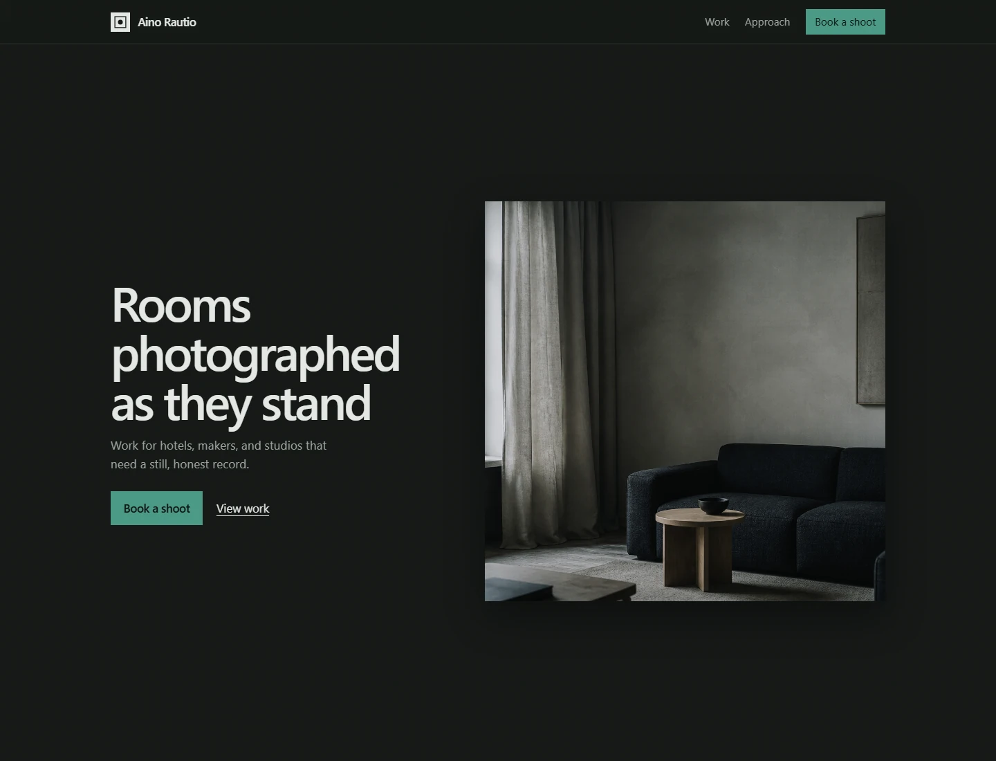 Interior photography portfolio hosted on a drophost subdomain